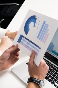 Safety engineers analysing data charts to identify risks